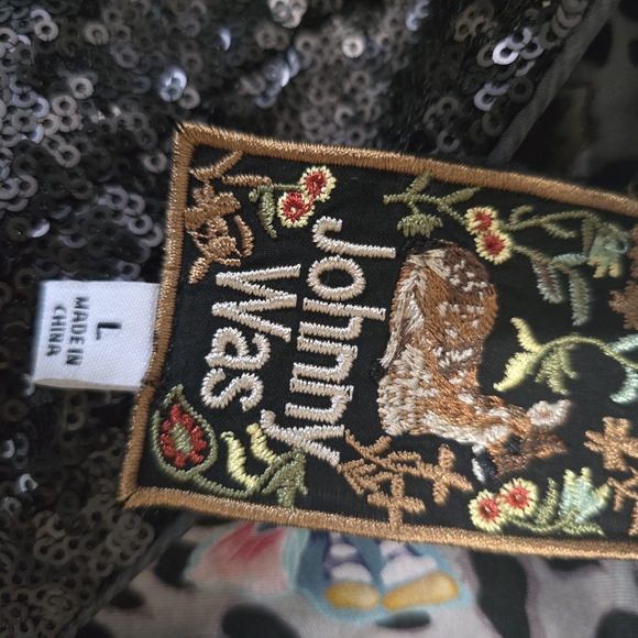 Johnny Was Black and Gold Sequin Pantsuit - Picture 4 of 5